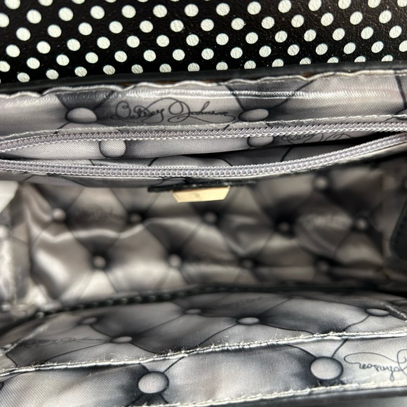 Betsey Johnson Black & White Polka Dot Crossbody/Bag 7.5 x 11” x 3” - Picture 11 of 14